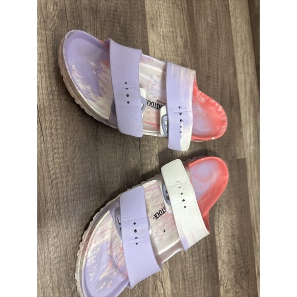 Birkenstock Arizona EVA Sandals Purple Fog Swirl Sz 9  Multicolor Beach Summer - Picture 8 of 16